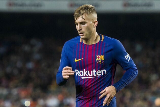 BARCELONA, SPAIN - OCTOBER 21: Gerard Deulofeu Lazaro of FC Barcelona reacts during the La Liga 2017-18 match between FC Barcelona and Malaga CF at Camp Nou on 21 October 2017 in Barcelona, Spain. (Photo by Power Sport Images/Getty Images)
