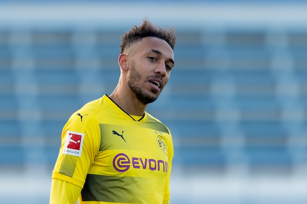 MARBELLA, SPAIN - JANUARY 08: Auba, Pierre-Emerick Aubameyang of Dortmund looks on during the Friendly match between Borussia Dortmund and SV Zulte Waregem at Estadio Municipal de Marbella on January 08, 2018 in Marbella, Spain. (Photo by TF-Images/TF-Images via Getty Images)