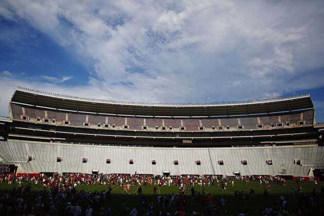 Alabama's at Bryant-Denny Stadium hosts the college football fan day, Sunday, Aug. 7, 2016, in Tuscaloosa, Ala. (AP Photo/Brynn Anderson)