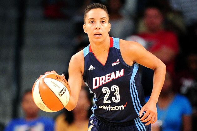 ATLANTA, GA - AUGUST 26: Layshia Clarendon #23 of the Atlanta Dream handles the ball during the game against the Indiana Fever during a WNBA game on August 26, 2017 at Philips Arena in Atlanta, Georgia. NOTE TO USER: User expressly acknowledges and agrees that, by downloading and/or using this Photograph, user is consenting to the terms and conditions of the Getty Images License Agreement. Mandatory Copyright Notice: Copyright 2017 NBAE (Photo by Scott Cunningham/NBAE via Getty Images) ATLANTA, GA - AUGUST 26: Layshia Clarendon #23 of the Atlanta Dream handles the ball during the game against the Indiana Fever during a WNBA game on August 26, 2017 at Philips Arena in Atlanta, Georgia. NOTE TO USER: User expressly acknowledges and agrees that, by downloading and/or using this Photograph, user is consenting to the terms and conditions of the Getty Images License Agreement. Mandatory Copyright Notice: Copyright 2017 NBAE (Photo by Scott Cunningham/NBAE via Getty Images)