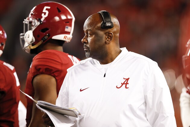TAMPA, FL - JANUARY 09:  Co-Offensive Coordinator/Wide Receivers Michael Locksley of the Alabama Crimson Tide during the 2017 College Football Playoff National Championship Game against the Clemson Tigers at Raymond James Stadium on January 9, 2017 in Tampa, Florida. The Clemson Tigers defeated The Alabama Crimson Tide 35 to 31. (Photo by Don Juan Moore/Getty Images)