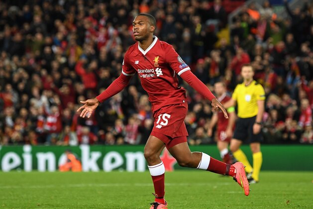 LIVERPOOL, ENGLAND - NOVEMBER 01: Daniel Sturridge of Liverpool scores his sides third goal during the UEFA Champions League group E match between Liverpool FC and NK Maribor at Anfield on November 1, 2017 in Liverpool, United Kingdom.  (Photo by Michael Regan/Getty Images)