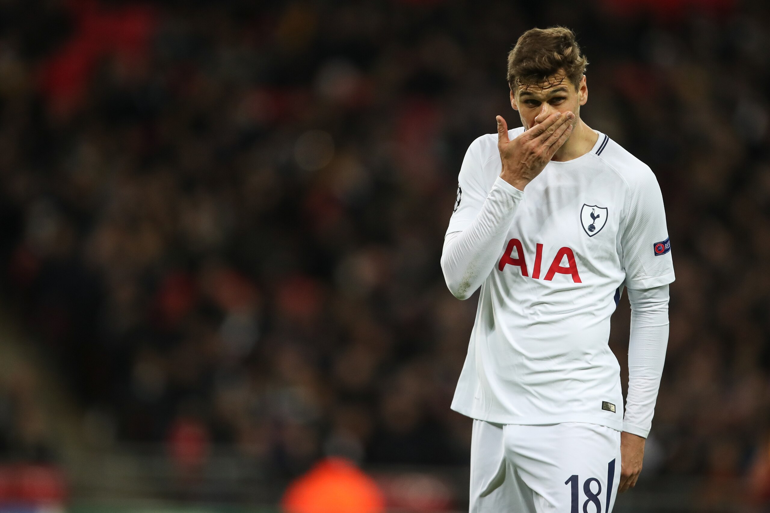LONDON, ENGLAND - DECEMBER 06: Fernando Llorente of Tottenham Hotspur during the UEFA Champions League group H match between Tottenham Hotspur and APOEL Nikosia at Wembley Stadium on December 6, 2017 in London, United Kingdom. (Photo by Robbie Jay Barratt - AMA/Getty Images)