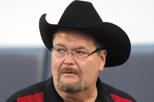 EL PASO, TX - SEPTEMBER 1: World Wrestling Entertainment announcer and Oklahoma Sooners fan Jim Ross walks the field before the Sooners' game against the UTEP Miners on September 1, 2012 at The Sunbowl in El Paso, Texas. (Photo by Jackson Laizure/Getty Images)