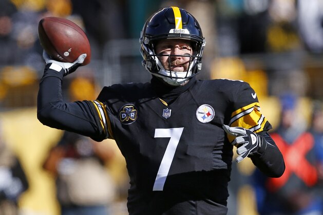 Pittsburgh Steelers quarterback Ben Roethlisberger (7) throws a pass during the first half of an NFL divisional football AFC playoff game against the Jacksonville Jaguars in Pittsburgh, Sunday, Jan. 14, 2018. (AP Photo/Keith Srakocic)