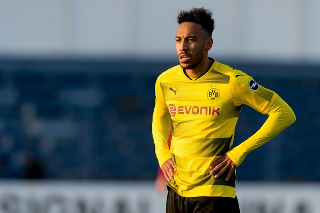MARBELLA, SPAIN - JANUARY 08: Auba, Pierre-Emerick Aubameyang of Dortmund looks on during the Friendly match between Borussia Dortmund and SV Zulte Waregem at Estadio Municipal de Marbella on January 08, 2018 in Marbella, Spain. (Photo by TF-Images/TF-Images via Getty Images)