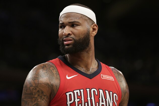 New Orleans Pelicans DeMarcus Cousins during the second half of the NBA basketball game against the New York Knicks, Sunday, Jan. 14, 2018, in New York. (AP Photo/Seth Wenig)