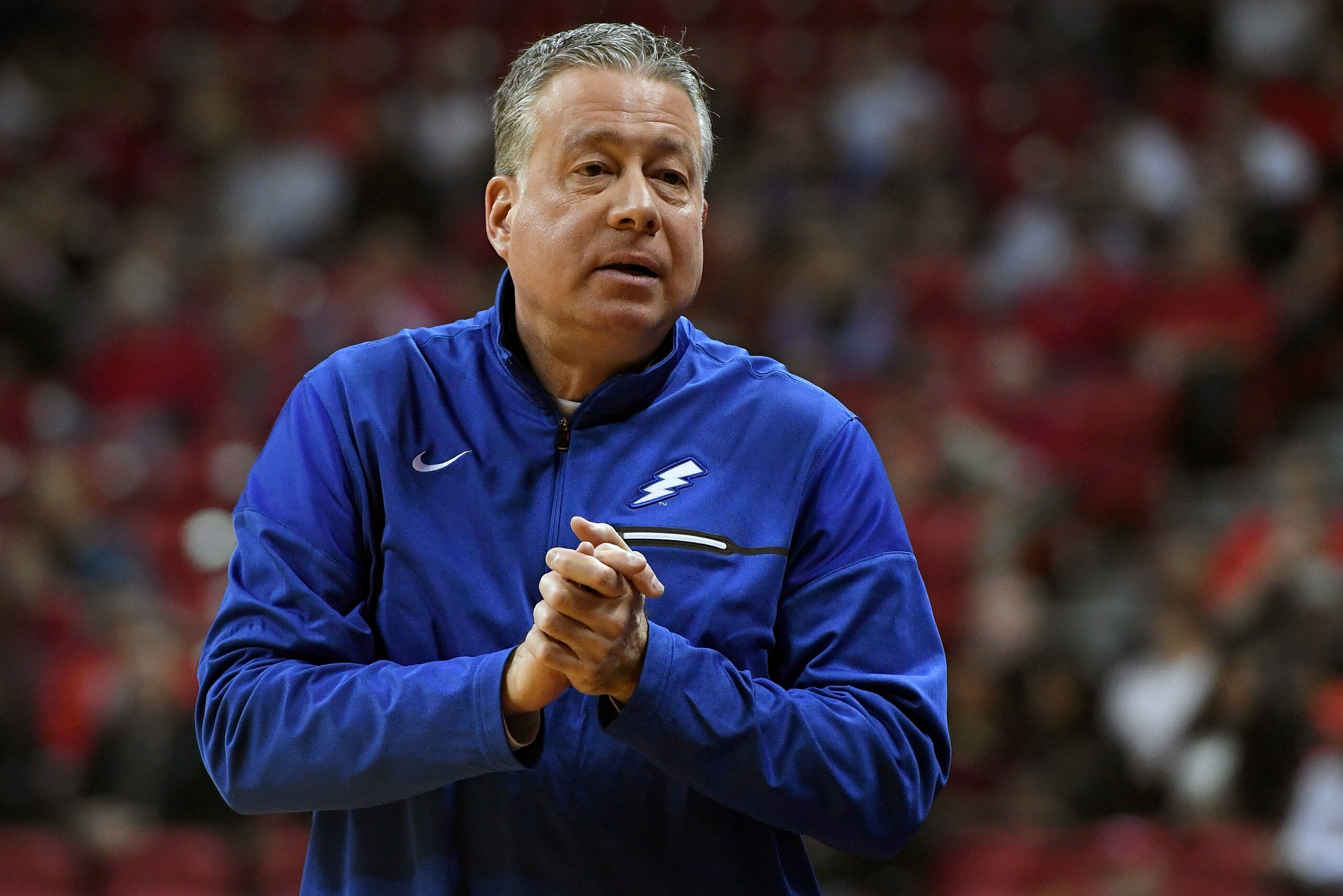 LAS VEGAS, NV - JANUARY 21: Head coach Dave Pilipovich of the Air Force Falcons looks on during his team's game against the UNLV Rebels at the Thomas & Mack Center on January 21, 2017 in Las Vegas, Nevada. UNLV won 87-85 in double overtime. (Photo by Ethan Miller/Getty Images) LAS VEGAS, NV - JANUARY 21: Head coach Dave Pilipovich of the Air Force Falcons looks on during his team's game against the UNLV Rebels at the Thomas & Mack Center on January 21, 2017 in Las Vegas, Nevada. UNLV won 87-85 in double overtime. (Photo by Ethan Miller/Getty Images)