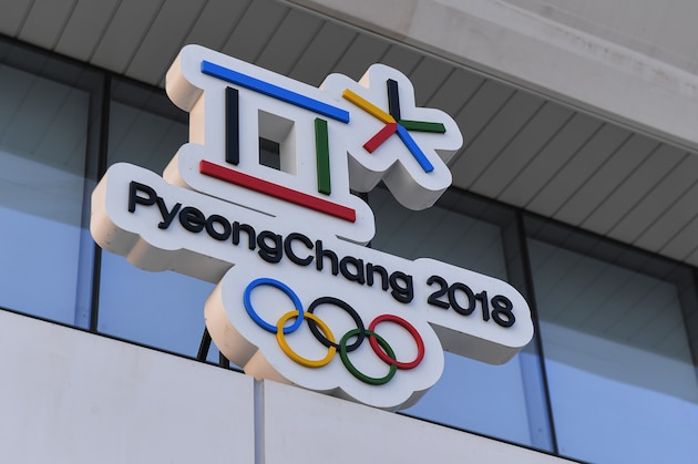 GANGNEUNG, SOUTH KOREA - FEBRUARY 16:  2018 Pyeongchang Winter Olympics logo is seen during ISU Four Continents Figure Skating Championships - Gangneung -Test Event For PyeongChang 2018 at Gangneung Ice Arena on February 16, 2017 in Gangneung, South Korea.  (Photo by Koki Nagahama/Getty Images)