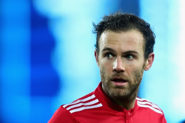 LIVERPOOL, ENGLAND - JANUARY 01: Juan Mata of Manchester United looks on during the Premier League match between Everton and Manchester United at Goodison Park on January 1, 2018 in Liverpool, England.  (Photo by Chris Brunskill Ltd/Getty Images)