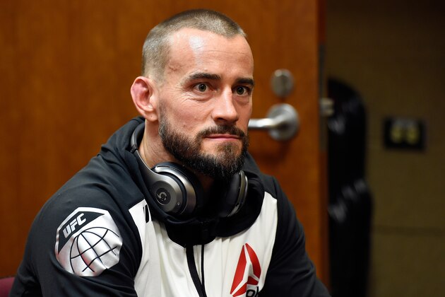 CLEVELAND, OH - SEPTEMBER 10:  Phil 'CM Punk' Brooks warms up backstage prior to facing Mickey Gall in their welterweight bout during the UFC 203 event at Quicken Loans Arena on September 10, 2016 in Cleveland, Ohio. (Photo by Mike Roach/Zuffa LLC/Zuffa LLC via Getty Images)