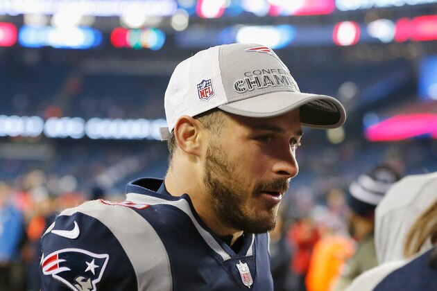 FOXBOROUGH, MA - JANUARY 21: Danny Amendola #80 of the New England Patriots celebrates after the AFC Championship Game against the Jacksonville Jaguars at Gillette Stadium on January 21, 2018 in Foxborough, Massachusetts. (Photo by Jim Rogash/Getty Images) FOXBOROUGH, MA - JANUARY 21: Danny Amendola #80 of the New England Patriots celebrates after the AFC Championship Game against the Jacksonville Jaguars at Gillette Stadium on January 21, 2018 in Foxborough, Massachusetts. (Photo by Jim Rogash/Getty Images)