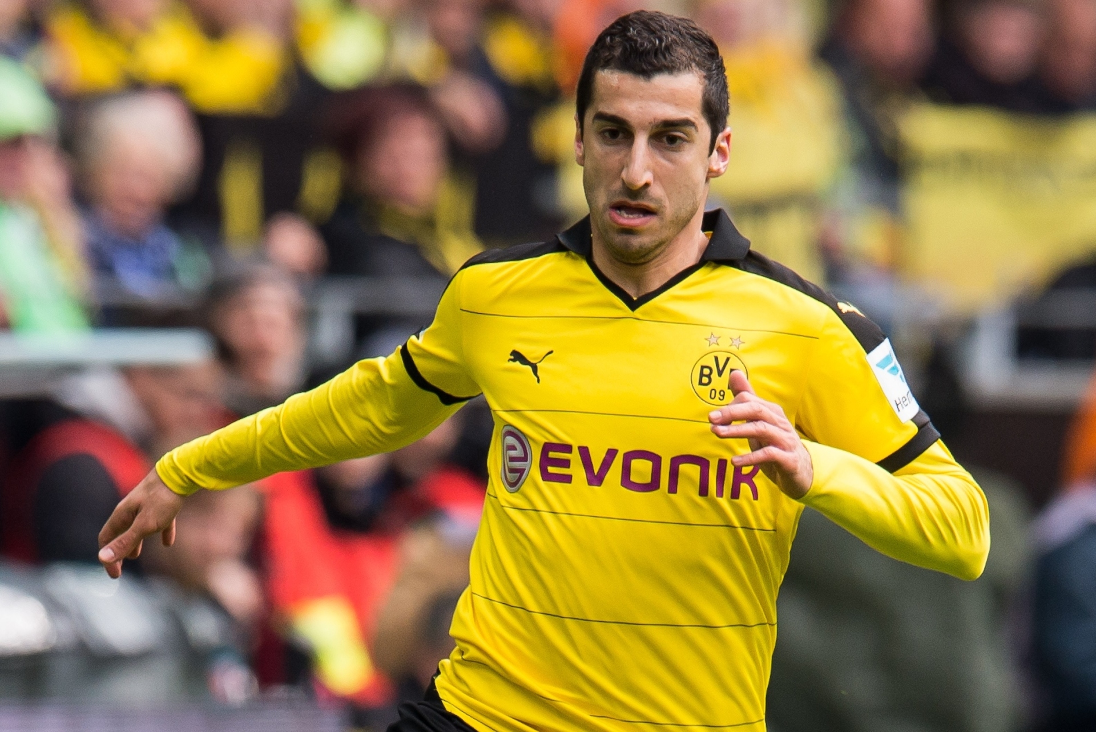 Henrikh Mkhitaryan of Borussia Dortmund during the Bundesliga match between Borussia Dortmund and VfL Wolfsburg on April 30, 2016 at the Signal Idun Park stadium in Dortmund, Germany.(Photo by VI Images via Getty Images)