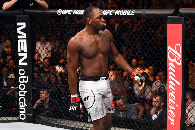 SAO PAULO, BRAZIL - OCTOBER 28:  Derek Brunson reacts after defeating Lyoto Machida of Brazil in their middleweight bout during the UFC Fight Night event inside the Ibirapuera Gymnasium on October 28, 2017 in Sao Paulo, Brazil. (Photo by Josh Hedges/Zuffa LLC/Zuffa LLC via Getty Images)