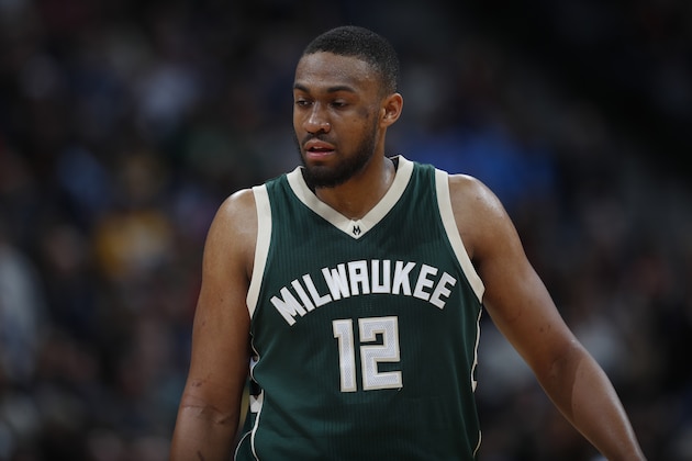 Milwaukee Bucks forward Jabari Parker (12) in the second half of an NBA basketball game Friday, Feb. 3, 2017, in Denver. The Nuggets won 121-117. (AP Photo/David Zalubowski)