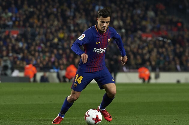 BARCELONA, SPAIN - JANUARY 25:  Philippe Coutinho of Barcelonain in action during the Spanish Copa del Rey Quarter Final Second Leg match between Barcelona and Espanyol at Camp Nou on January 25, 2018 in Barcelona, Spain.  (Photo by Manuel Queimadelos Alonso/Getty Images)