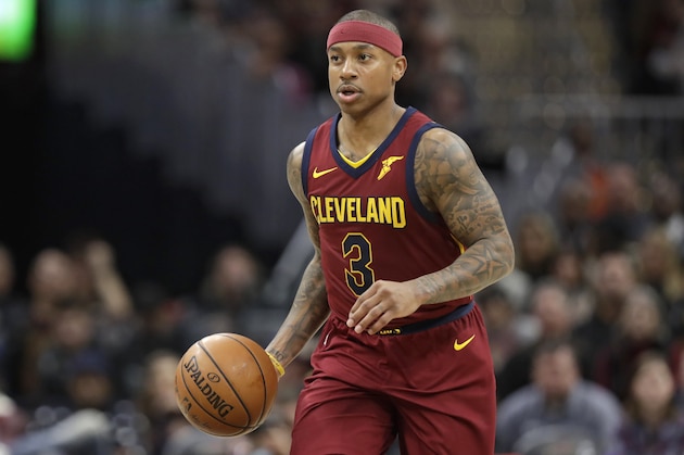 Cleveland Cavaliers' Isaiah Thomas drives in the second half of an NBA basketball game against the Portland Trail Blazers, Tuesday, Jan. 2, 2018, in Cleveland. (AP Photo/Tony Dejak)