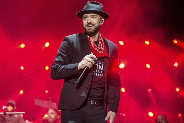 FILE - In this Sept. 23, 2017 file photo, Justin Timberlake performs at the Pilgrimage Music and Cultural Festival in Franklin, Tenn. Timberlake previewed his new album “Man of the Woods” Tuesday, Jan. 16, 2018, at a venue that was decorated with bushes and trees, and served ants coated in black garlic and rose oil and grasshoppers, showcasing the album’s theme. Timberlake, who will headline next month’s Super Bowl halftime show, worked again with his mega-producer Timbaland on the album. First single and album opener, “Filthy,” debuted at No. 9 on the Billboard Hot 100 chart this week. (Photo by Amy Harris/Invision/AP, File)