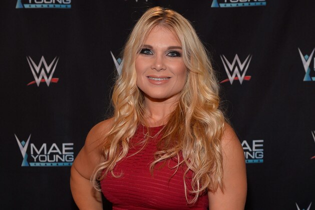 LAS VEGAS, NV - SEPTEMBER 12:  WWE Hall of Famer Beth Phoenix appears on the red carpet of the WWE Mae Young Classic on September 12, 2017 in Las Vegas, Nevada.  (Photo by Bryan Steffy/Getty Images for WWE)