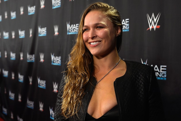 LAS VEGAS, NV - SEPTEMBER 12:  MMA fighter Ronda Rousey appears on the red carpet of the WWE Mae Young Classic on September 12, 2017 in Las Vegas, Nevada.  (Photo by Bryan Steffy/Getty Images for WWE)