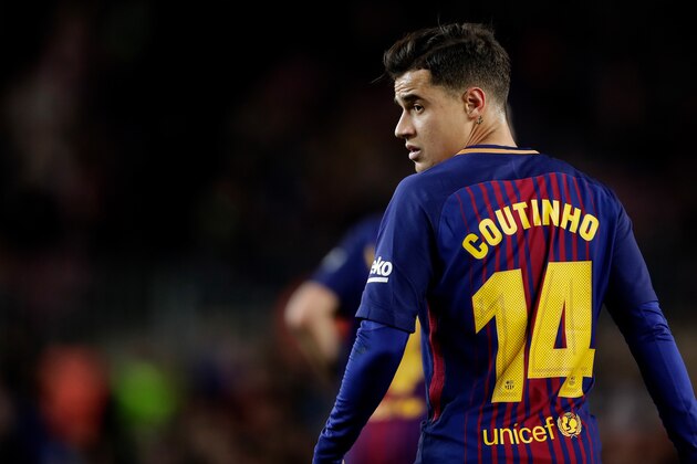 BARCELONA, SPAIN - JANUARY 28: Philippe Coutinho of FC Barcelona during the La Liga Santander  match between FC Barcelona v Deportivo Alaves at the Camp Nou on January 28, 2018 in Barcelona Spain (Photo by Laurens Lindhout/Soccrates/Getty Images)