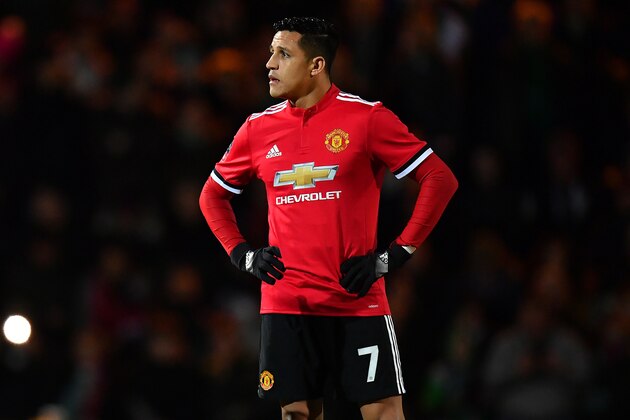 YEOVIL, ENGLAND - JANUARY 26:  Alexis Sanchez of Manchester United looks during the Emirates FA Cup Fourth Round match between Yeovil Town and Manchester United at Huish Park on January 26, 2018 in Yeovil, England. (Photo by Dan Mullan/Getty Images)