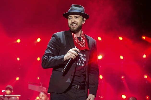 FILE - In this Sept. 23, 2017 file photo, Justin Timberlake performs at the Pilgrimage Music and Cultural Festival in Franklin, Tenn. Timberlake previewed his new album “Man of the Woods” Tuesday, Jan. 16, 2018, at a venue that was decorated with bushes and trees, and served ants coated in black garlic and rose oil and grasshoppers, showcasing the album’s theme. Timberlake, who will headline next month’s Super Bowl halftime show, worked again with his mega-producer Timbaland on the album. First single and album opener, “Filthy,” debuted at No. 9 on the Billboard Hot 100 chart this week. (Photo by Amy Harris/Invision/AP, File)