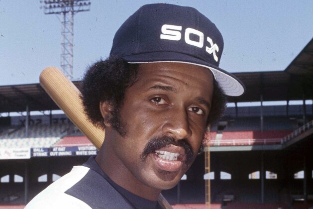 FILE - In this April 11, 1977, file photo, Chicago White Sox baseball player Oscar Gamble poses.  Gamble, an outfielder who hit 200 home runs over 17 major league seasons, died Wednesday, Jan. 31, 2018, of a rare tumor of the jaw. He was 68. (AP Photo/CEK, File)
