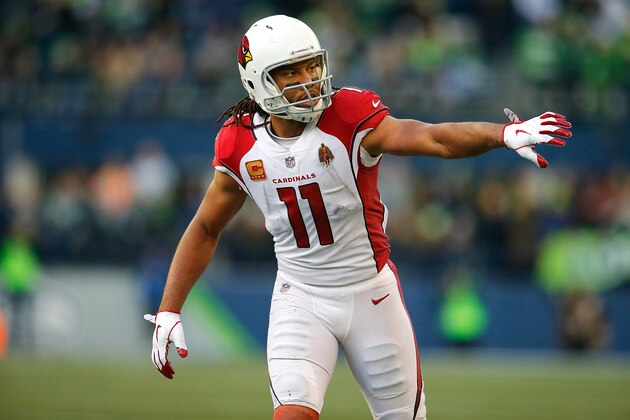 SEATTLE, WA - DECEMBER 31:  Larry Fitzgerald #11 of the Arizona Cardinals against the Seattle Seahawks at CenturyLink Field on December 31, 2017 in Seattle, Washington.  (Photo by Jonathan Ferrey/Getty Images)