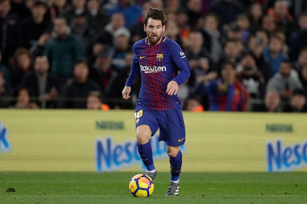 BARCELONA, SPAIN - JANUARY 28: Lionel Messi of FC Barcelona during the La Liga Santander  match between FC Barcelona v Deportivo Alaves at the Camp Nou on January 28, 2018 in Barcelona Spain (Photo by Laurens Lindhout/Soccrates/Getty Images)