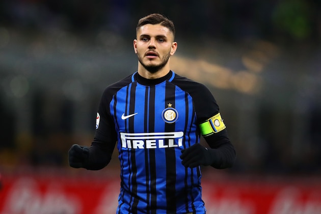 MILAN, ITALY - JANUARY 21:  Mauro Icardi of FC Internazionale in action during the Serie A match between FC Internazionale and AS Roma at Stadio Giuseppe Meazza on January 21, 2018 in Milan, Italy.  (Photo by Chris Brunskill Ltd/Getty Images)