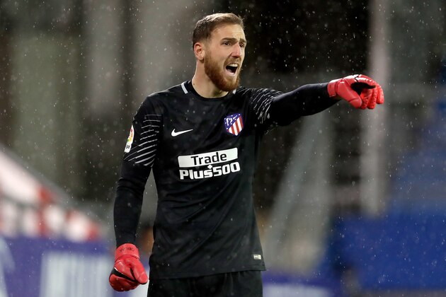 EIBAR, SPAIN - JANUARY 13: Jan Oblak of Atletico Madrid  during the La Liga Santander  match between Eibar v Atletico Madrid at the Estadio Municipal de Ipurua on January 13, 2018 in Eibar Spain (Photo by Laurens Lindhout/Soccrates/Getty Images)