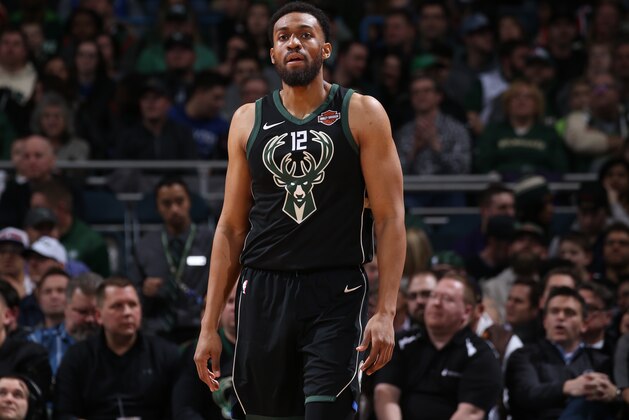 Milwaukee, WI - FEBRUARY 2:   Jabari Parker #12 of the Milwaukee Bucks looks on during the game against the New York Knicks on February 2, 2018 at the BMO Harris Bradley Center in Milwaukee, Wisconsin. NOTE TO USER: User expressly acknowledges and agrees that, by downloading and or using this Photograph, user is consenting to the terms and conditions of the Getty Images License Agreement. Mandatory Copyright Notice: Copyright 2018 NBAE (Photo by Gary Dineen/NBAE via Getty Images)
