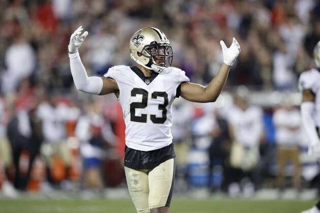 TAMPA, FL - DECEMBER 31: Marshon Lattimore #23 of the New Orleans Saints in action during a game against the Tampa Bay Buccaneers at Raymond James Stadium on December 31, 2017 in Tampa, Florida. The Buccaneers won 31-24. (Photo by Joe Robbins/Getty Images)