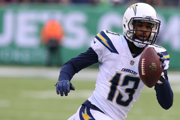EAST RUTHERFORD, NJ - DECEMBER 24: Wide Receiver Kennan Allen #13 of the Los Angeles Chargers in action against the New York Jets in an NFL game at MetLife Stadium on December 24, 2017 in East Rutherford, New Jersey. (Photo by Al Pereira/Getty Images)