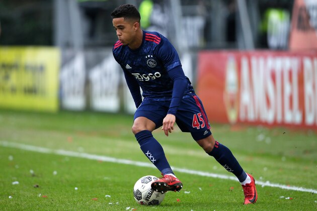 UTRECHT, NETHERLANDS - JANUARY 28: Justin Kluivert of Ajax during the Dutch Eredivisie  match between FC Utrecht v Ajax at the Stadium Galgenwaard on January 28, 2018 in Utrecht Netherlands (Photo by Erwin Spek/Soccrates/Getty Images)