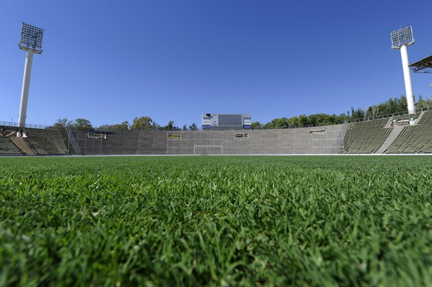 Partial view, from the center of the pitch, of Malvinas Argentinas stadium in Mendoza, some 1060 Km west of Buenos Aires on February 16, 2011 which will host the Copa America to be held July 1 to 24 in Argentina. AFP PHOTO / JUAN MABROMATA (Photo credit should read JUAN MABROMATA/AFP/Getty Images)