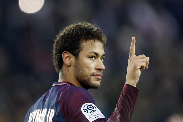 PSG's Neymar gestures during the French League One soccer match between Paris Saint Germain and Montpellier at the Parc des Princes stadium in Paris, Saturday, Jan. 27, 2018. (AP Photo/Christophe Ena) PSG's Neymar gestures during the French League One soccer match between Paris Saint Germain and Montpellier at the Parc des Princes stadium in Paris, Saturday, Jan. 27, 2018. (AP Photo/Christophe Ena)