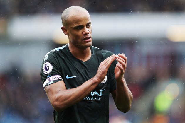 BURNLEY, ENGLAND - FEBRUARY 03: Vincent Kompany of Manchester City is seen during the Premier League match between Burnley and Manchester City at Turf Moor on February 3, 2018 in Burnley, England. (Photo by Ian MacNicol/Getty Images)