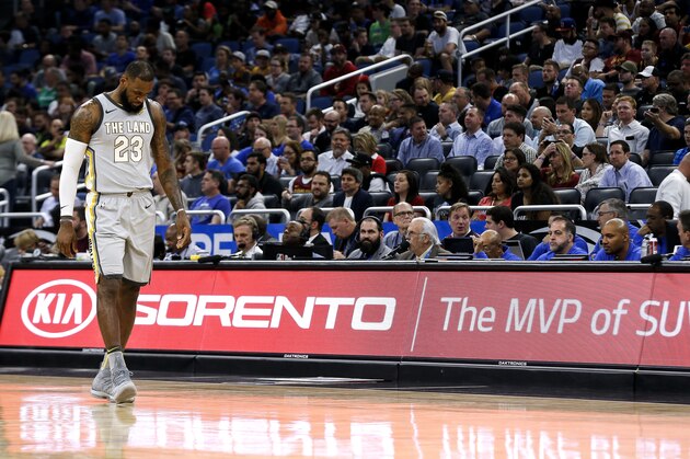 TALLAHASSEE, FL - FEBRUARY 3: LeBron James #23 of the Cleveland Cavaliers walks down the court during the game against the Orlando Magic at the Amway Cetnter on February 6, 2018 in Orlando, Florida. The Magic defeated the Cavaliers 116 to 98. NOTE TO USER: User expressly acknowledges and agrees that, by downloading and or using this photograph, User is consenting to the terms and conditions of the Getty Images License Agreement. (Photo by Don Juan Moore/Getty Images)