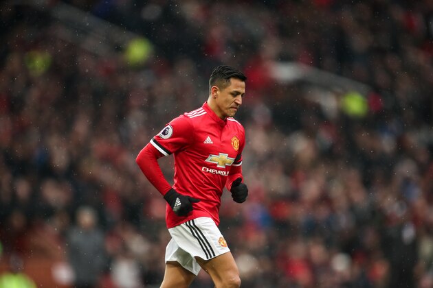 MANCHESTER, ENGLAND - FEBRUARY 03: Alexis Sanchez of Manchester United  during the Premier League match between Manchester United and Huddersfield Town at Old Trafford on February 3, 2018 in Manchester, England. (Photo by Robbie Jay Barratt - AMA/Getty Images)