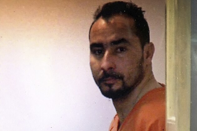In this frame grab from video provided by WRTV in Indianapolis, Manuel Orrego-Savala, a citizen of Guatemala, leaves a court hearing Tuesday, Feb. 6, 2018, in Indianapolis. Orrego-Savala is suspected of causing a collision Sunday, Feb. 4, that killed Indianapolis Colts linebacker Edwin Jackson.  Orrego-Savala, 37, remained jailed Tuesday but had not been formally charged in Sunday's crash along Interstate 70 in Indianapolis. Prosecutors said they were working with police on the investigation.  (WRTV6 via AP)
