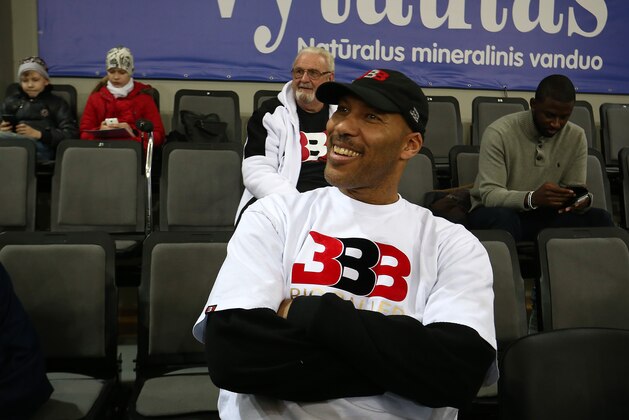 PRIENAI, LITHUANIA - JANUARY 05:  LaVar Ball, father of LaMelo and LiAngelo Ball looks on during their first training session with Lithuania Basketball team Vytautas Prienai on January 5, 2018 in Prienai, Lithuania. (Photo by Alius Koroliovas/Getty Images)