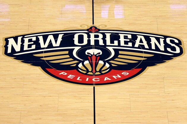 NEW ORLEANS, LA - NOVEMBER 22:  The New Orleans Pelicans logo sits center court during the first half of a NBA game against the San Antonio Spurs at the Smoothie King Center on November 22, 2017 in New Orleans, Louisiana. NOTE TO USER: User expressly acknowledges and agrees that, by downloading and or using this photograph, User is consenting to the terms and conditions of the Getty Images License Agreement.  (Photo by Sean Gardner/Getty Images)