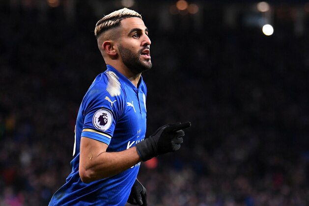 LEICESTER, ENGLAND - JANUARY 20:  Riyad Mahrez of Leicester City celebrates scoring his side's second goal during the Premier League match between Leicester City and Watford at The King Power Stadium on January 20, 2018 in Leicester, England.  (Photo by Laurence Griffiths/Getty Images)