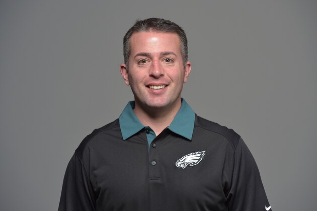 This is a photo of John DeFilippo of the Philadelphia Eagles NFL football team. This image reflects the Philadelphia Eagles active roster as of Tuesday, June 20, 2017. (AP Photo)