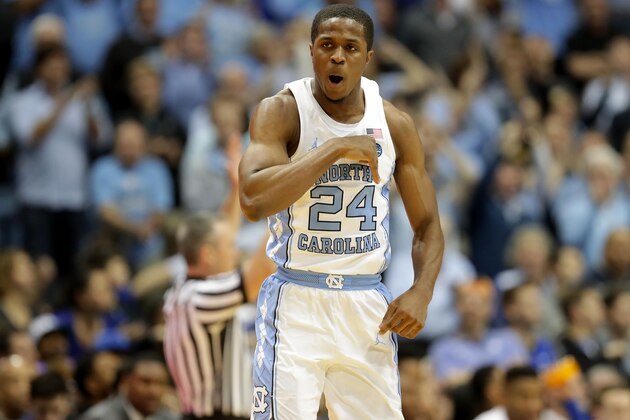 CHAPEL HILL, NC - FEBRUARY 08:  Kenny Williams #24 of the North Carolina Tar Heels reacts after a play against the Duke Blue Devils during their game at Dean Smith Center on February 8, 2018 in Chapel Hill, North Carolina.  (Photo by Streeter Lecka/Getty Images)