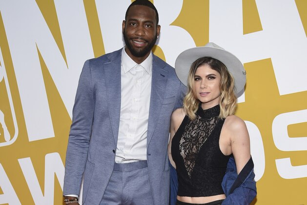 FILE - In this June 26, 2017, file photo, former NBA basketball player Rasual Butler and his wife Leah LaBelle, whose given name is Leah LaBelle Vladowski, arrive at the NBA Awards at Basketball City at Pier 36 in New York. Authorities say the couple died in a single-vehicle rollover traffic accident in the Studio City area of Los Angeles' San Fernando Valley early Wednesday, Jan. 31, 2018. Coroner's Assistant Chief Ed Winter says both died at the scene. Autopsies are pending. (Photo by Evan Agostini/Invision/AP, File)