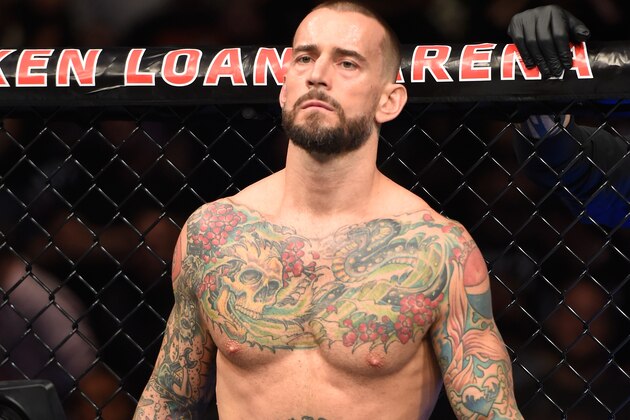 CLEVELAND, OH - SEPTEMBER 10:  Phil 'CM Punk' Brooks stands in his corner prior to facing Mickey Gall in their welterweight bout during the UFC 203 event at Quicken Loans Arena on September 10, 2016 in Cleveland, Ohio. (Photo by Josh Hedges/Zuffa LLC/Zuffa LLC via Getty Images)
