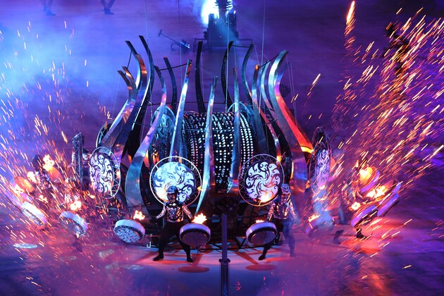PYEONGCHANG-GUN, SOUTH KOREA - FEBRUARY 09: Performers are seen during the Opening Ceremony of the PyeongChang 2018 Winter Olympic Games at PyeongChang Olympic Stadium on February 9, 2018 in Pyeongchang-gun, South Korea. (Photo by Ian MacNicol/Getty Images)